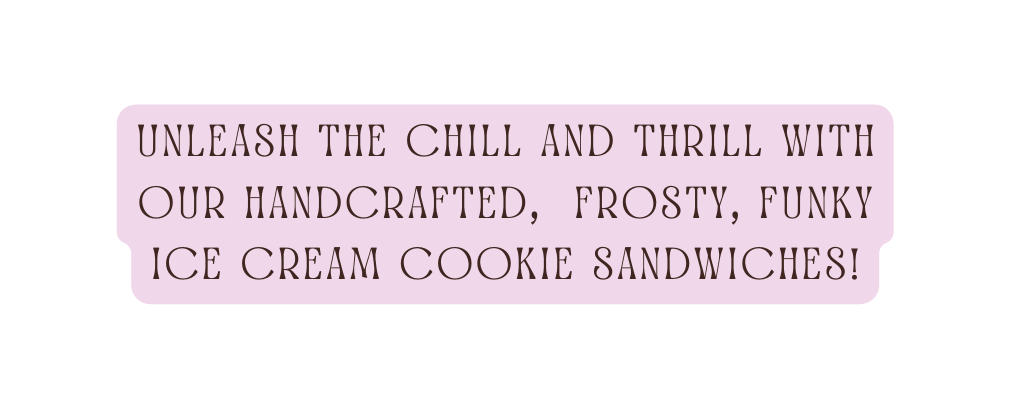 Unleash the chill and thrill with our handcrafted frosty funky ice cream cookie sandwiches